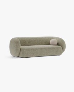 CANAPEA CU 3 LOCURI KATE, MELANJ VERDE MUSCHI, 213X99 CM, TAPITAT CU TAPITERIE DIN TEXTIL STRUCTURAT PUENTE, MICADONI