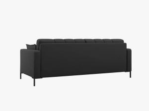 CANAPEA CU 3 LOCURI, MAMAIA GRI INCHIS NEVE, CU TAPITERIE DIN TEXTIL FIN, MICADONI - Img 3