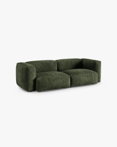 CANAPEA CU 3 LOCURI MARTINA, 120X184 CM, ADANCIME SCAUN 90 CM, VERDE, TAPITAT CU TAPITERIE DIN TEXTIL CATIFEA VOGUE, MICADONI - Img 2
