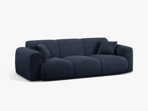 CANAPEA CU 3 LOCURI, MOLINO, 235 CM, ALBASTRU INCHIS, CU TAPITERIE DIN TEXTIL BOUCLE BALOO, MICADONI - Img 2