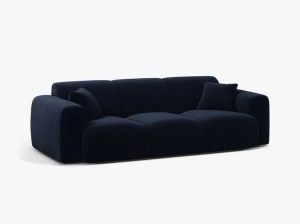 CANAPEA CU 3 LOCURI, MOLINO, 235 CM, ALBASTRU ROYAL, CU TAPITERIE DIN TEXTIL CATIFEA VELVET CASINO, MICADONI - Img 2