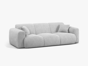 CANAPEA CU 3 LOCURI, MOLINO, 235 CM, GRI DESCHIS, CU TAPITERIE DIN TEXTIL BOUCLE BALOO, MICADONI - Img 2