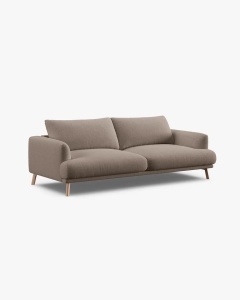 CANAPEA CU 3 LOCURI, NAOMI, CAPPUCCINO, 200X95 CM, TAPITAT CU TAPITERIE DIN TEXTIL STRUCTURAT LIBERTY, MICADONI