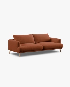 CANAPEA CU 3 LOCURI, NAOMI, GRI, 200X95 CM, TAPITAT CU TAPITERIE DIN TEXTIL STRUCTURAT LIBERTY, MICADONI - Img 3