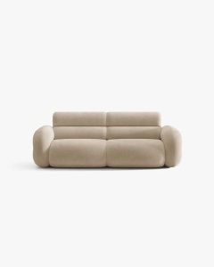 CANAPEA CU 3 LOCURI, NEO, BEJ INCHIS, 220X100 CM, TAPITAT CU TAPITERIE DIN TEXTIL CHENILLE GOLD, MICADONI