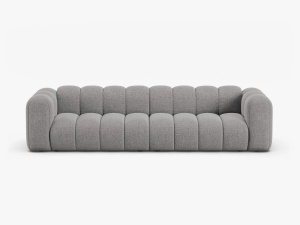 CANAPEA CU 4 LOCURI LUPIN 288, GRI DESCHIS, CU TAPITERIE DIN TEXTIL CHENILLE EDEN, MICADONI