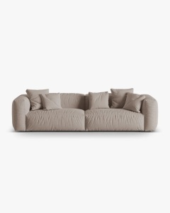 CANAPEA CU 4 LOCURI, MARTINA, BEJ INCHIS, 320 CM, CU TAPITERIE DIN TEXTIL STRUCTURAT BOSTON, MICADONI
