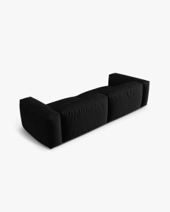 CANAPEA CU 4 LOCURI, MARTINA, NEGRU, 320 CM, CU TAPITERIE DIN TEXTIL STRUCTURAT BOSTON, MICADONI - Img 3