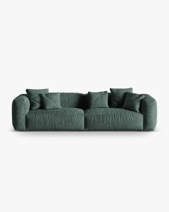 CANAPEA CU 4 LOCURI, MARTINA, VERDE MUSCHI, 320 CM, CU TAPITERIE DIN TEXTIL CATIFEA VOGUE, MICADONI