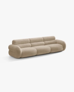CANAPEA CU 4 LOCURI, NEO, BEJ INCHIS, 305X100 CM, TAPITAT CU TAPITERIE DIN TEXTIL CHENILLE GOLD, MICADONI - Img 2