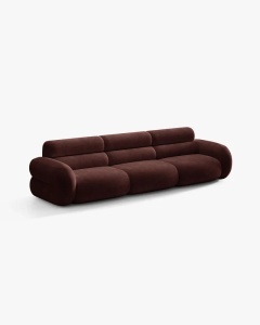 CANAPEA CU 4 LOCURI, NEO, LEMN DE CIRES, 305X100 CM, TAPITAT CU TAPITERIE DIN TEXTIL CHENILLE GOLD, MICADONI - Img 2