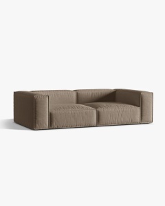CANAPEA CU 4 LOCURI, NURIA CAPPUCCINO 250X110 CM, TAPITAT CU TAPITERIE DIN TEXTIL STRUCTURAT LIBERTY, MICADONI - Img 2