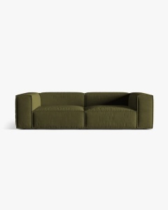 CANAPEA CU 4 LOCURI, NURIA MELANJ VERDE MUSCHI, 250X110 CM, TAPITAT CU TAPITERIE DIN TEXTIL CATIFEA PARIS, MICADONI