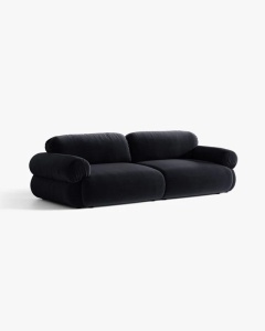 CANAPEA CU 4 LOCURI, OPHELIA, ALBASTRU ROYAL, 257 CM, CU TAPITERIE DIN TEXTIL CATIFEA VENUS, MICADONI - Img 2