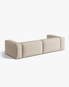 CANAPEA CU 5 LOCURI, NURIA BEJ, 290X110 CM, TAPITAT CU TAPITERIE DIN TEXTIL STRUCTURAT LIBERTY, MICADONI - Img 3