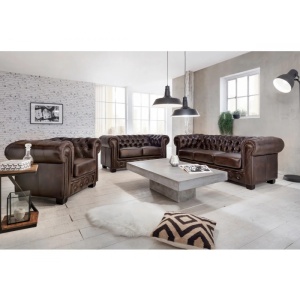 CANAPEA DE LUX CHESTERFIELD 200CM, DIN PIELE NATURALA, CULOARE MARO, ARTIM SELECTION - Img 6