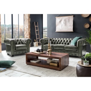 CANAPEA DE LUX CHESTERFIELD 200CM, DIN PIELE NATURALA, CULOARE VERDE, ARTIM SELECTION - Img 2