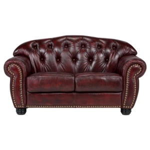 CANAPEA DE LUX CHESTERFIELD HEREFORD 168CM, 2 LOCURI, DIN PIELE NATURALA, CULOARE ROSU ANTIC, ARTIM SELECTION - Img 8