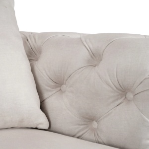CANAPEA DEOSEBITA 3 LOCURI, ARTIM MEBLE, MATERIAL TEXTIL( CATIFEA) SI SUPORT METALIC, CULOARE CREM/AURIU, STIL MODERN - Img 6