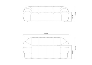 CANAPEA DIANA, 3 LOCURI, 254 CM, DIVERSE CULORI SI MATERIALE, DESIGN DEOSEBIT - Img 20