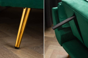 CANAPEA EXTENSIBILA 215CM, DIN LEMN SI CATIFEA VERDE SMARALD, ARTIM GROUP SELECTION - Img 5