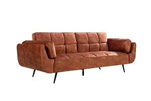 CANAPEA EXTENSIBILA BOUTIQUE 215CM, 3 LOCURI, REALIZAT DIN LEMN SI CATIFEA, CULOARE MARO RUGINIU