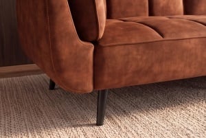 CANAPEA EXTENSIBILA BOUTIQUE 215CM, 3 LOCURI, REALIZAT DIN LEMN SI CATIFEA, CULOARE MARO RUGINIU - Img 11