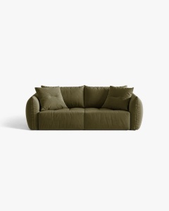 CANAPEA EXTENSIBILA CU 3 LOCURI, BLOOM, 250 CM, VERDE DESCHIS, CU TAPITERIE DIN TEXTIL CATIFEA CASINO, MICADONI