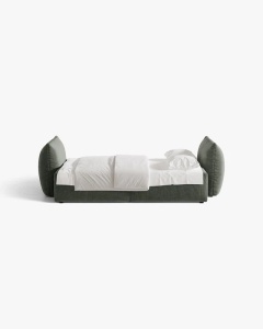 CANAPEA EXTENSIBILA CU 3 LOCURI, BLOOM, 250 CM, VERDE MUSCHI, CU TAPITERIE DIN TEXTIL STRUCTURAT WIND, MICADONI - Img 3