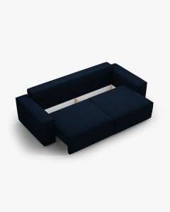 CANAPEA EXTENSIBILA CU 3 LOCURI, JODIE, 107X472 CM, ADANCIME SCAUN 62 CM, ALBASTRU INCHIS, TAPITAT CU TAPITERIE DIN TEXTIL BOUCLE BALOO, MICADONI - Img 5