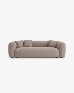 CANAPEA EXTENSIBILA, CU 3 LOCURI, MARTINA, BEJ INCHIS, 264 CM, CU TAPITERIE DIN TEXTIL STRUCTURAT BOSTON, MICADONI