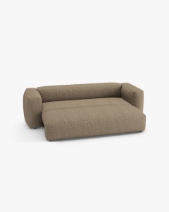 CANAPEA EXTENSIBILA, CU 3 LOCURI, MARTINA, CAPPUCCINO, 264 CM, CU TAPITERIE DIN TEXTIL BOUCLE MONET, MICADONI - Img 3