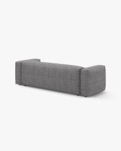 CANAPEA EXTENSIBILA, CU 3 LOCURI, MARTINA, GRI GRAFIT, 264 CM, CU TAPITERIE DIN TEXTIL BOUCLE MONET, MICADONI - Img 5