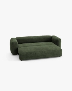 CANAPEA EXTENSIBILA, CU 3 LOCURI, MARTINA, VERDE, 264 CM, CU TAPITERIE DIN TEXTIL CATIFEA VOGUE, MICADONI - Img 3