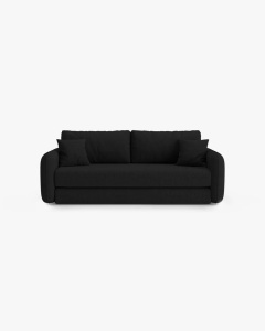 CANAPEA EXTENSIBILA DORMI, NEGRU, 225X94 CM, TAPITAT CU TAPITERIE DIN TEXTIL STRUCTURAT MOLYBDEN, MICADONI