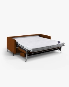 CANAPEA EXTENSIBILA GLORIA, CU 2 LOCURI, CARAMIZIU, 102X186 CM, TAPITAT CU TAPITERIE DIN TEXTIL STRUCTURAT BJORN, MICADONI - Img 2