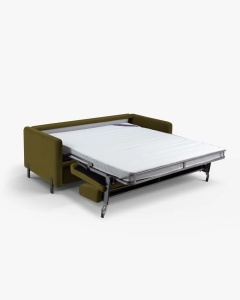 CANAPEA EXTENSIBILA GLORIA, CU 2 LOCURI, VERDE, 102X186 CM, TAPITAT CU TAPITERIE DIN TEXTIL CATIFEA SALVADOR, MICADONI - Img 2
