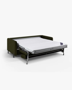 CANAPEA EXTENSIBILA GLORIA, CU 2 LOCURI, VERDE, 102X206 CM, TAPITAT CU TAPITERIE DIN TEXTIL STRUCTURAT BJORN, MICADONI - Img 2