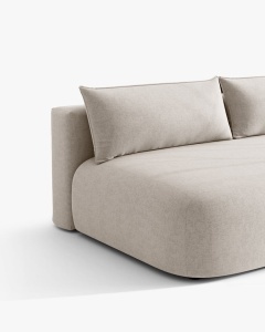CANAPEA EXTENSIBILA HENA, CU 3 LOCURI, BEJ DESCHIS, 205X112 CM, TAPITAT CU TAPITERIE DIN TEXTIL STRUCTURAT MOLYBDEN, MICADONI - Img 7