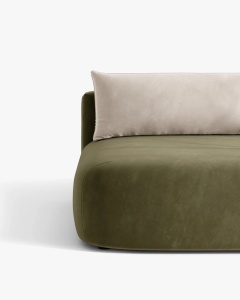 CANAPEA EXTENSIBILA HENA, CU 3 LOCURI, VERDE, 205X112 CM, TAPITAT CU TAPITERIE DIN TEXTIL CATIFEA SALVADOR, MICADONI - Img 8