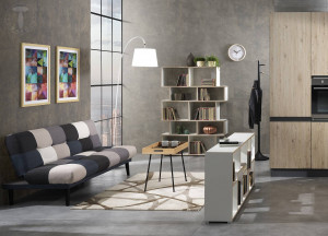 CANAPEA EXTENSIBILA, JAMBOREE, COD 3351, STIL MODERN, REALIZATA DIN LEMN SI STOFA - Img 4