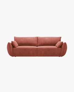 CANAPEA EXTENSIBILA KAELLE, 244 CM, CU 3 LOCURI, CARAMIZIU, CU TAPITERIE DIN TEXTIL CHENILLE OVER THE HORIZON, MICADONI