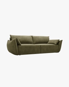 CANAPEA EXTENSIBILA KAELLE, 244 CM, CU 3 LOCURI, VERDE, CU TAPITERIE DIN TEXTIL CHENILLE OVER THE HORIZON, MICADONI - Img 3