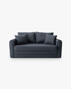 CANAPEA EXTENSIBILA LIDO, ALBASTRU INCHIS, 158X69 CM, TAPITAT CU TAPITERIE DIN TEXTIL STRUCTURAT SOLID, MICADONI