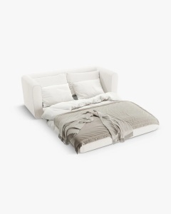 CANAPEA EXTENSIBILA LIDO, FILDES, 158X69 CM, TAPITAT CU TAPITERIE DIN TEXTIL STRUCTURAT SOLID, MICADONI - Img 3