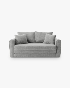 CANAPEA EXTENSIBILA LIDO, GRI CALD, 158X69 CM, TAPITAT CU TAPITERIE DIN TEXTIL STRUCTURAT BALTIMORE, MICADONI
