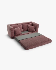 CANAPEA EXTENSIBILA LIDO, ROSU, 158X69 CM, TAPITAT CU TAPITERIE DIN TEXTIL STRUCTURAT BALTIMORE, MICADONI - Img 4