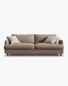 CANAPEA EXTENSIBILA NAOMI, CU 3 LOCURI, CAPPUCCINO, 233X110 CM, TAPITAT CU TAPITERIE DIN TEXTIL STRUCTURAT LIBERTY, MICADONI