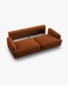 CANAPEA EXTENSIBILA NAOMI, CU 3 LOCURI, CARAMIZIU, 233X110 CM, TAPITAT CU TAPITERIE DIN TEXTIL CATIFEA SALVADOR, MICADONI - Img 7