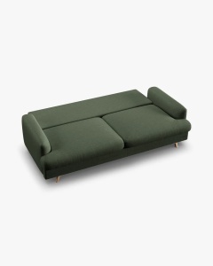 CANAPEA EXTENSIBILA NAOMI, CU 3 LOCURI, VERDE MUSCHI, 233X110 CM, TAPITAT CU TAPITERIE DIN TEXTIL STRUCTURAT LIBERTY, MICADONI - Img 5